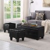 Carl Set of 3 38.58" Wide Rectangular Upholstered Flip Top  Storage With Cube Ottomans with Tufted Top and Solid Wood Legs-The Pop Home - 2 of 4