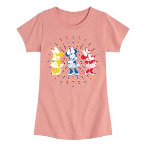Girls' - Disney - Minnie Mouse Dots Fitted Short Sleeve Graphic T-Shirt - 1 of 4