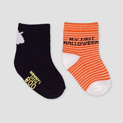 Baby 2pk Halloween Crew Socks - Just 