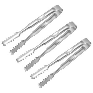 Unique Bargains Stainless Steel Kitchen Ice Appetizers Sugar Serving Tongs 3 Pcs - 1 of 4