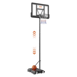 VEVOR Basketball Hoop, 4-10 ft Adjustable Height Portable Backboard System, 44 inch Basketball Hoop & Goal, Kids & Adults Basketball Set with Wheels - 1 of 4