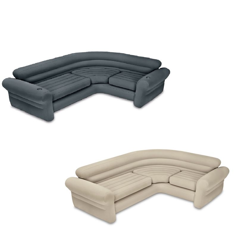 Intex Inflatable Couch Sectional, Gray & Intex Inflatable Couch Sectional, Beige, 1 of 7