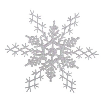 Darice 2ct Iridescent Glitter Snowflake Christmas Ornament Set 11" - White