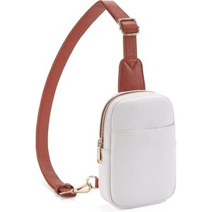 Small Sling Bag for Women Leather Crossbody Fanny Packs Chest Bag for Women - 1 of 4