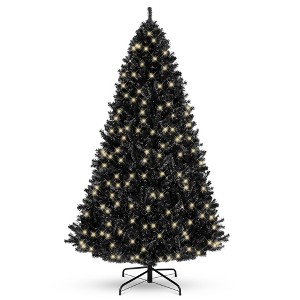 Best Choice Products Pre-Lit Black Christmas Tree, Artificial Holiday Decoration w/ Branch Tips, Incandescent Lights - 1 of 4