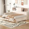 Solid Wood+MDF Full Size Daybed with Upper Soft Board,a set of Sockets,shelf, 3 Storage Drawers and USB Ports - 2 of 4
