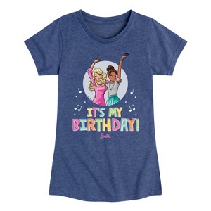 Girls' - Barbie - Its My Birthday Fitted Short Sleeve Graphic T-Shirt - 1 of 4