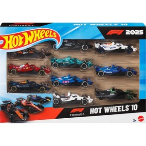 Hot Wheels Formula 1 10pk, Set of 10 1:64 Scale Toy Cars with Each