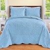 Collections Etc Demi Oversized Textured Medallion Design Scalloped Edge Bedspread - 2 of 3