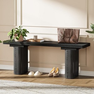 Lantine 47-Inch Entryway Bench, Wooden Shoe Bench with Thickened Legs, Modern Dining Seat, Narrow Hallway Foyer Seat for Dining Room, Bedroom - 1 of 4