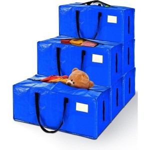 6 Pack Extra Large Moving Bags, Heavy Duty Packing Bags Zippers Handles Space Saving, Clothes Storage, College - 1 of 4