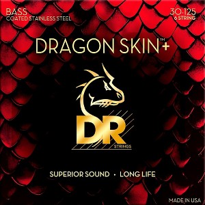 DR Strings Dragon Skin+ Coated Accurate Core Technology 6-String Stainless Steel Bass Strings 30 - 125 - 1 of 3