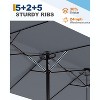 15FT Large Patio Umbrella with Base Included, Oversized Shade for 2-8 People, Double-Sided Rectangle Umbrella, Weighted Base for Pool, Deck, Backyard - 4 of 4