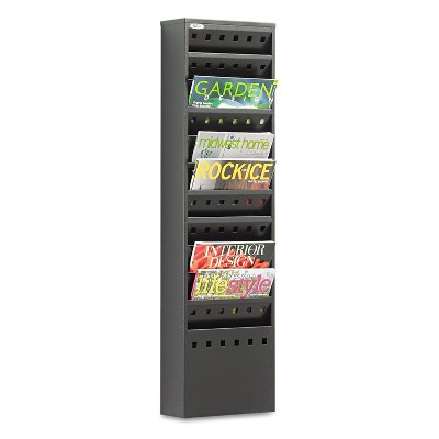 Safco Steel Magazine Rack 11 Compartments 10w x 4d x 36-1/4h Black 4321BL