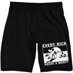 Rick & Morty Every Rick Needs A Morty Men's Black Sleep Pajama Shorts - 1 of 4