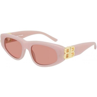 Balenciaga BB 0095S 003 Womens Oval Sunglasses Pink 53mm