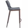Faux Leather Counter Stool 37.2" H, Dark Gray and Walnut Finish With Steel Frame, Set of 2 by Zuo Modern - 3 of 4
