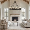 Maxax Black Iron Chandelier,Farmhouse Industrial Ceiling Lighting for Large Living Room Dining Room Foyer - 2 of 4