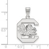 Black Bow Jewelry 10k White Gold South Carolina Gamecocks NCAA Large Pendant - 2 of 3