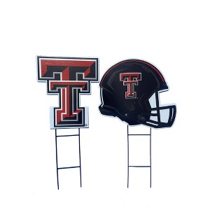 NCAA Texas Tech Red Raiders 2pk Logo and Helmet Garden Stake Set - 1 of 1