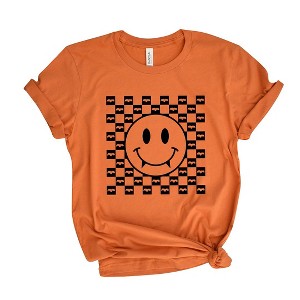 Simply Sage Market Women's Halloween Bat Smiley Face Short Sleeve Graphic Tee - 1 of 4