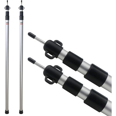 Sunnyglade 2 Pcs Adjustable Tarp Poles, Silver , Telescoping Aluminum Rods Portable Awning Poles for Camping,Backpacking,Hiking