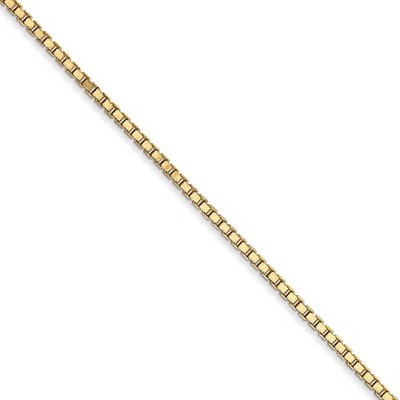Black Bow Jewelry 1.5mm, 14k Yellow Gold, Solid Box Chain Necklace