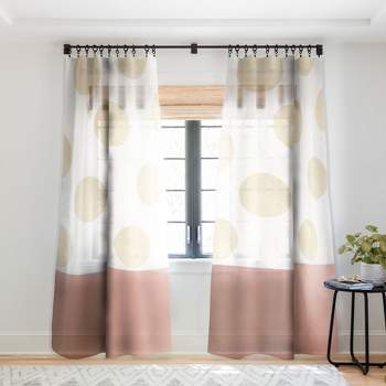 Georgiana Paraschiv Minimal Gold Dots Single Panel Sheer Window Curtain - Deny Designs
