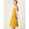INSPIRE CHIC Women's Peter Pan Collar Short Sleeves Contrast A-Line Polka Dots Dress - 4 of 4