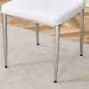NicBex Dining Table Set for 4 Kitchen Table Round Clear Glass Dining Table Silver Metal Table Legs 4 PU Comfort Dining Chairs - 3 of 4