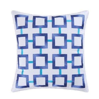 C&F Home 18" x 18" Blue Square Embroidered Pillow