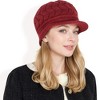 Anna-Kaci Women's Knitted Newsboy Cap with Braided Cable Pattern and Stylish Brim Design - 3 of 4