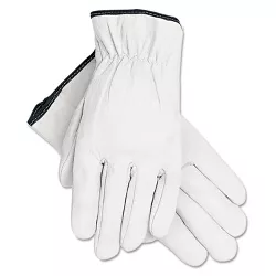 Memphis Grain Goatskin Driver Gloves White Large 12 Pairs 3601L