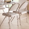 Whizmax Folding Chairs 4 Pack, Metal Foldable Chair with Cushion and Non-Slip Feet Pads, PU Party Chairs for Indoors and Outdoors, Dining Room - 2 of 4