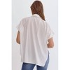 Women's Short Sleeve Flowy Top - entro - image 2 of 4