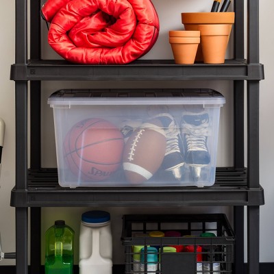 72 Quart Clear Stackable Plastic Storage Bins with Lids