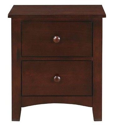 NicBex 16 inch Wide Nightstand with 2 Drawers,Modern Side Table with Round Handle,Bedside Table for Bedroom,Living Room,Brown/Black