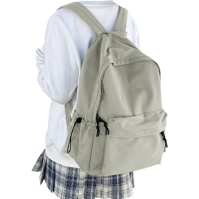 Paaaawaters Classic Basic Black Backpack For Women,Waterproof High School Bookbag,Lightweight Casual Travel Daypack