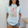 Simply Sage Market Women's Pastel Wildflowers Short Sleeve Garment Dyed Tee - 2 of 2