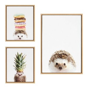 Kate & Laurel All Things Decor (Set of 3) Sylvie Hedgehog Canvas Art: Amy Peterson, Nursery Decor - 1 of 4