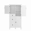 Akoasm 61.7 in. H White Multi-Functional Storage Cabinet with Adjustable Shelves, 3 Drawers & 3 Enclosed Compartments - 3 of 4