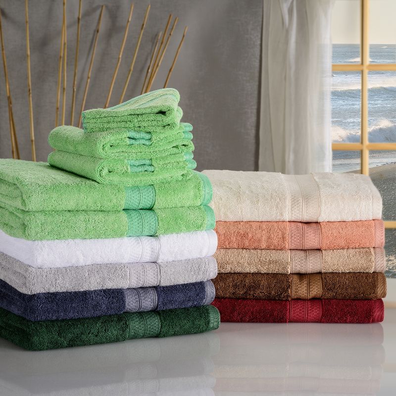 Plush and Highly Absorbent Greenbury Rayon from Bamboo and Cotton Blend Plush and Durable Modern Assorted 6-Piece Towels Set by Blue Nile Mills, 5 of 6