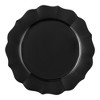 Smarty Had A Party 10.25" Black Round Lotus Plastic Dinner Plates - 120 pcs - 2 of 4