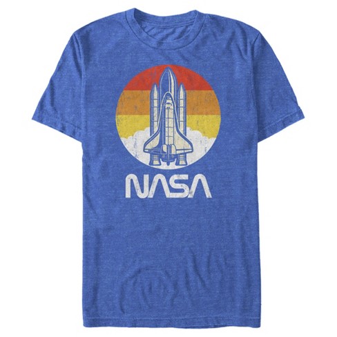 Men's Nasa Sunset Retro Launch T-shirt - Royal Blue Heather - Medium ...