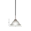 Toltec Lighting Paramount 1 - Light Pendant in  Matte Black/Brushed Nickel with 10" Frosted Crystal Shade - 2 of 2