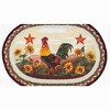 Earth Rugs Farmhouse Kitchen Oval Jute Placemat Morning Rooster 13"x19" - 2 of 3