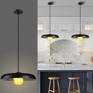 CityFurn 1-Light Modern Industrial Black Pendant Light for Kitchen Island - 1 of 4