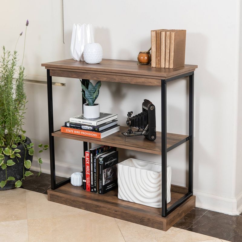 32&#34; Oslo 3 Shelf Contemporary wood and metal Etagere Bookcase Brown/Black - Danya B., 5 of 22