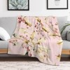FIONECA Blush Pink Holly Berry Christmas Blanket with Gold Accent Pattern Cozy Soft Holiday Throw 30x40 inches - 3 of 4