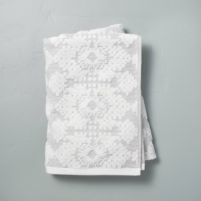 Geo Medallion Bath Sheet Jet Gray - Hearth & Hand™ with Magnolia